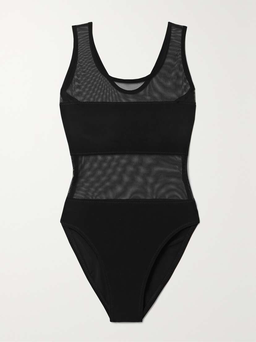 Norma Kamali Mio Stretch-mesh-paneled Swimsuit - x large