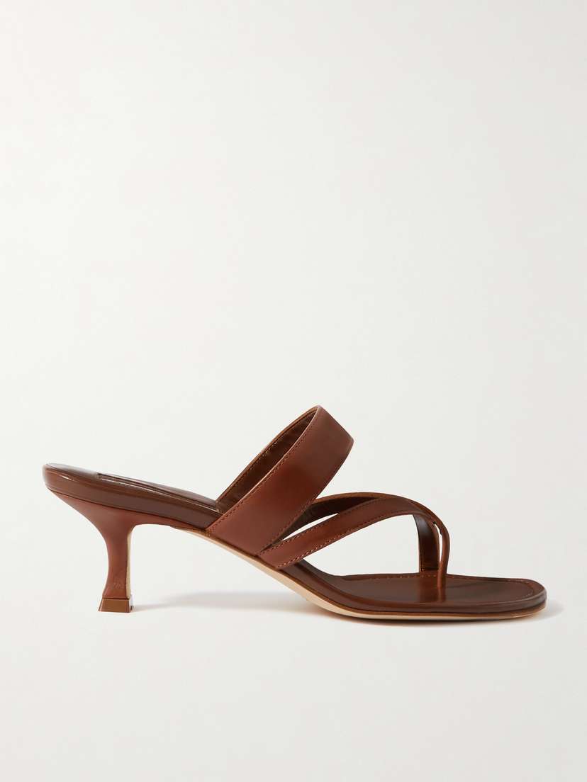 Manolo Blahnik Susa 50 Leather Sandals