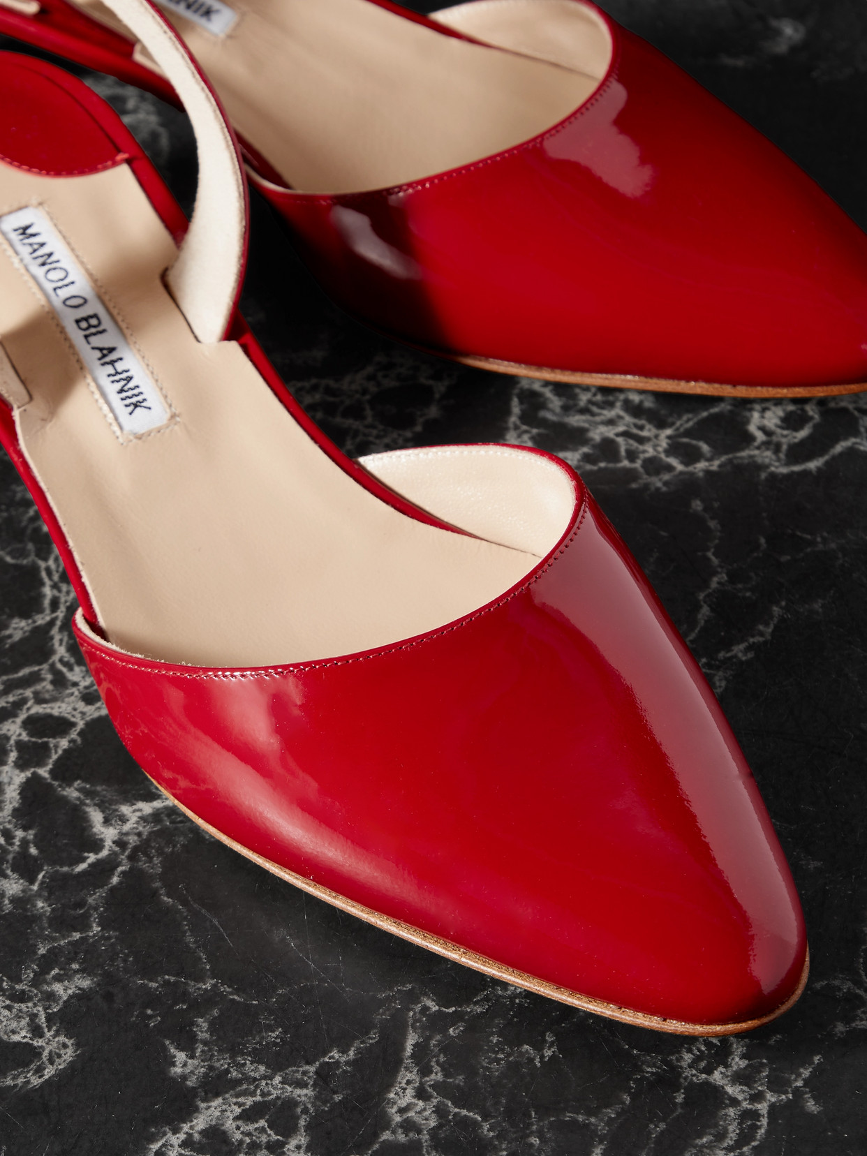 Manolo Blahnik Aspro 30 Patent-leather Pumps In Red