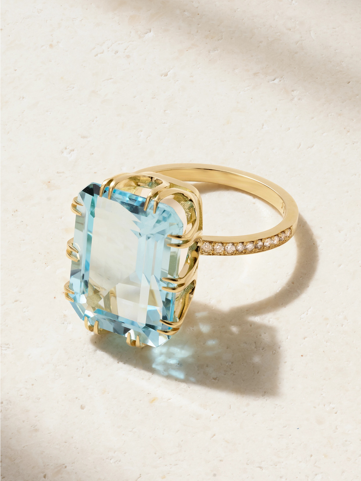 Ileana Makri 18kt Gold Ring With Topaz And Diamonds In Gold