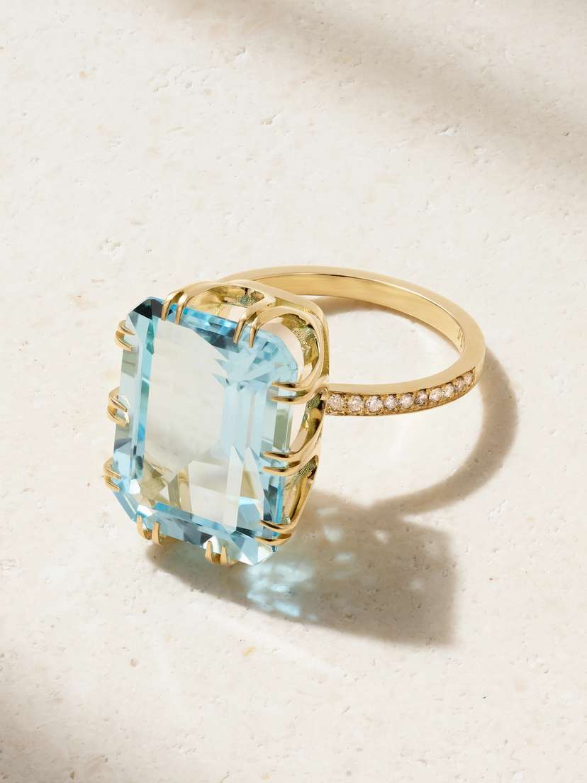 Ileana Makri Crown 18-karat Gold, Topaz And Diamond Ring