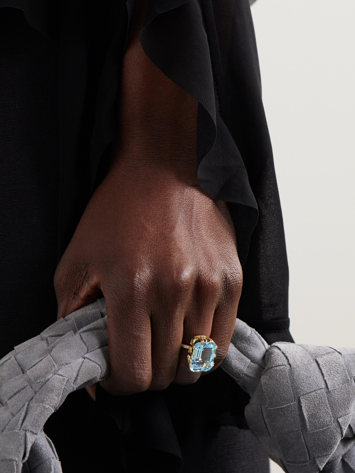 Ileana Makri 18kt Gold Ring With Topaz And Diamonds In Gold