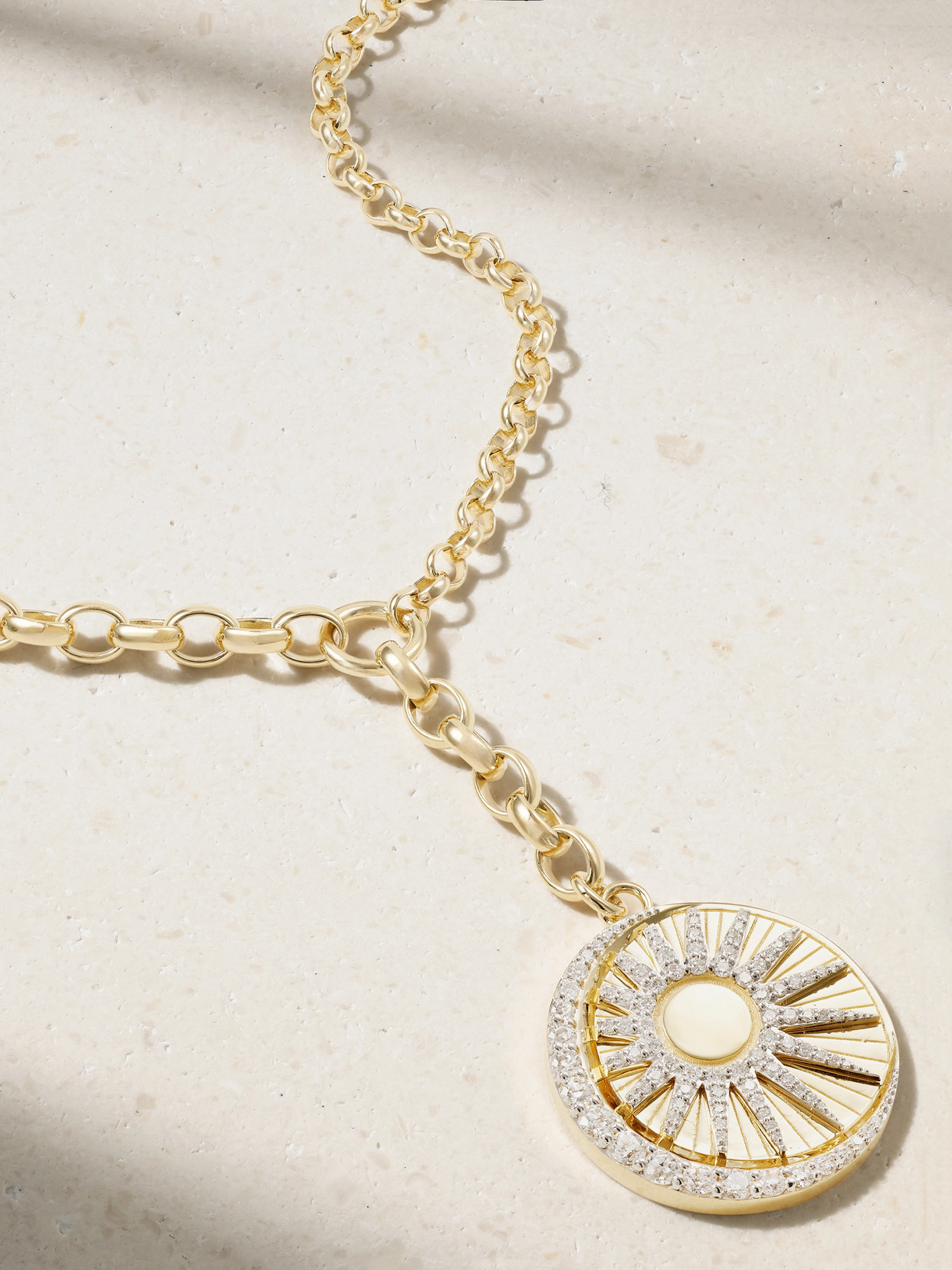 Foundrae Balance Heavy Mixed Belcher 18-karat Diamond Necklace