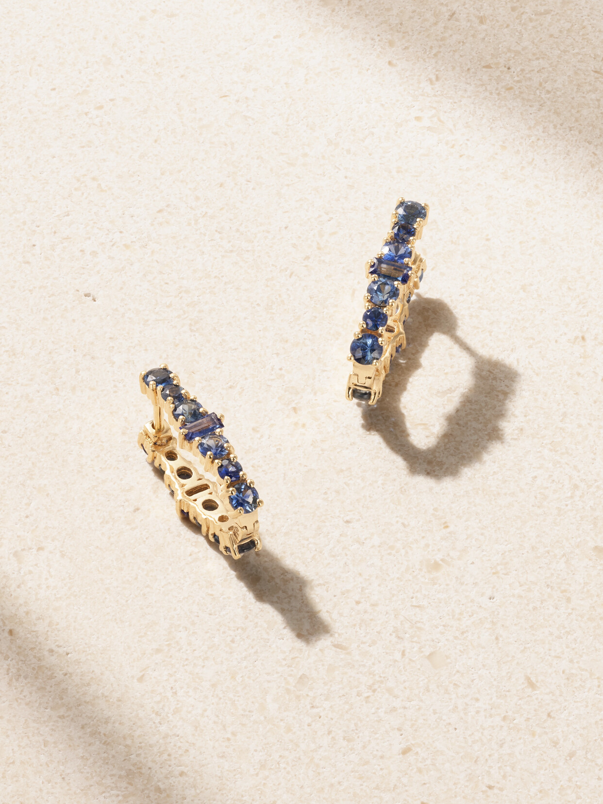 Ileana Makri Rivulet 18-karat Gold Sapphire Hoop Earrings