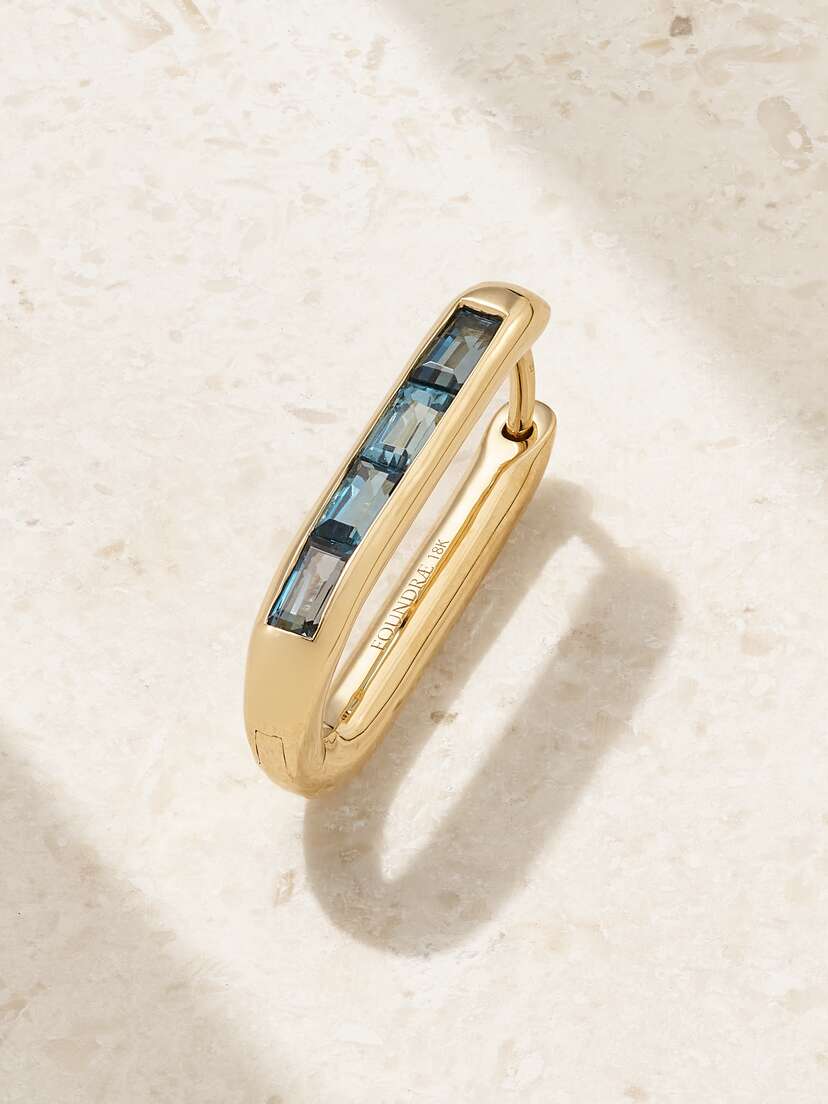 Foundrae Fob 18-karat Gold Topaz Single Hoop Earring