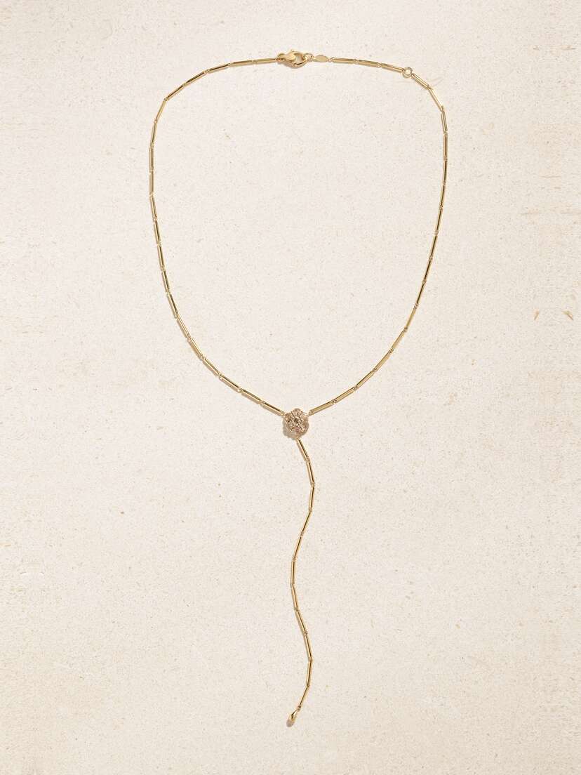 Ileana Makri Daisy Bloom 18-karat Gold Diamond Necklace