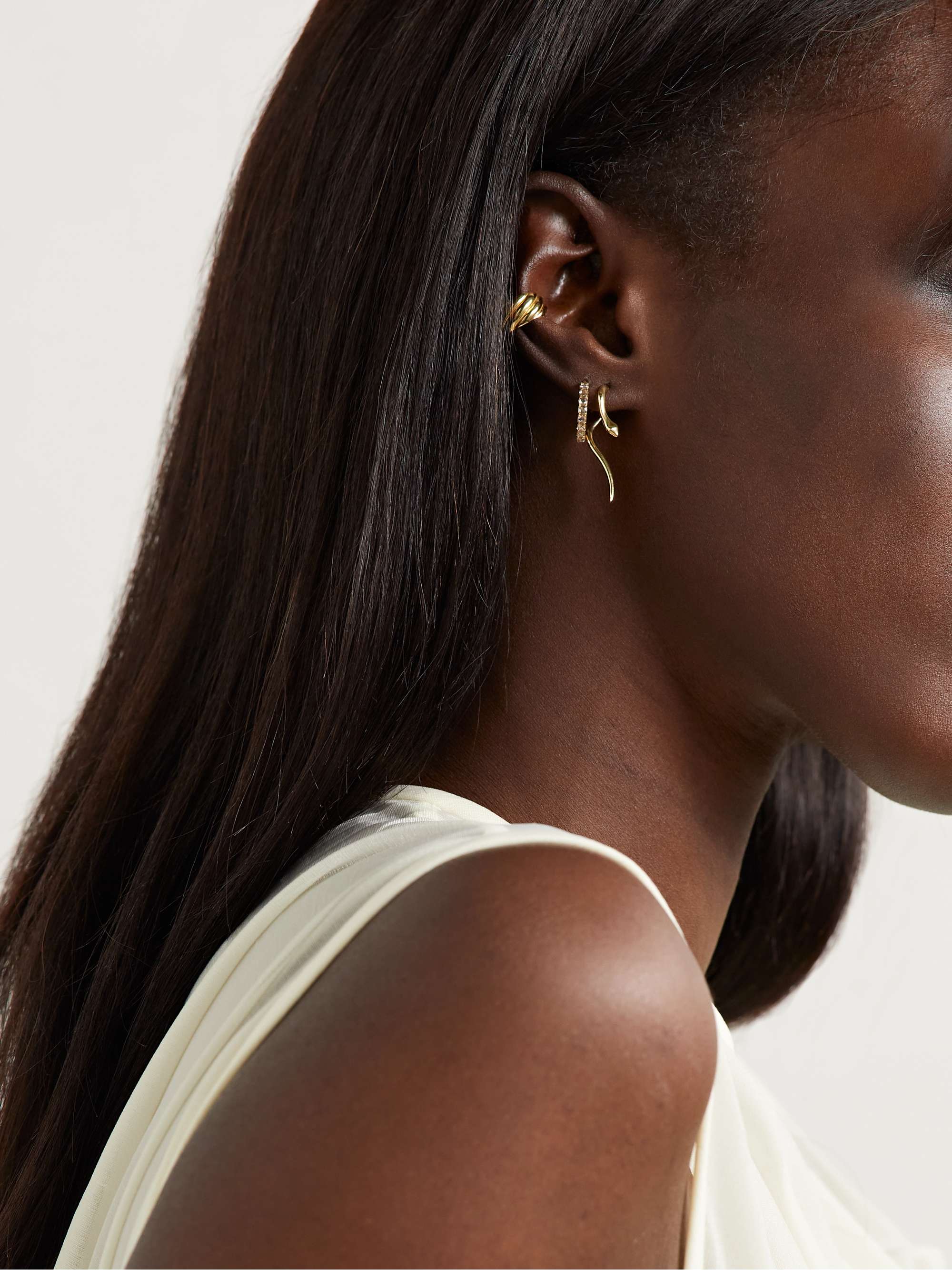ILEANA MAKRI Boa 18-karat gold earrings