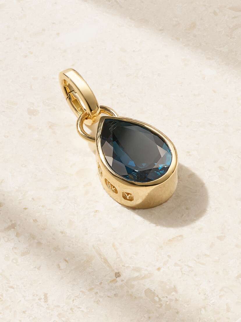 Foundrae Forever & Always A Pair 18-karat Gold Topaz Pendant