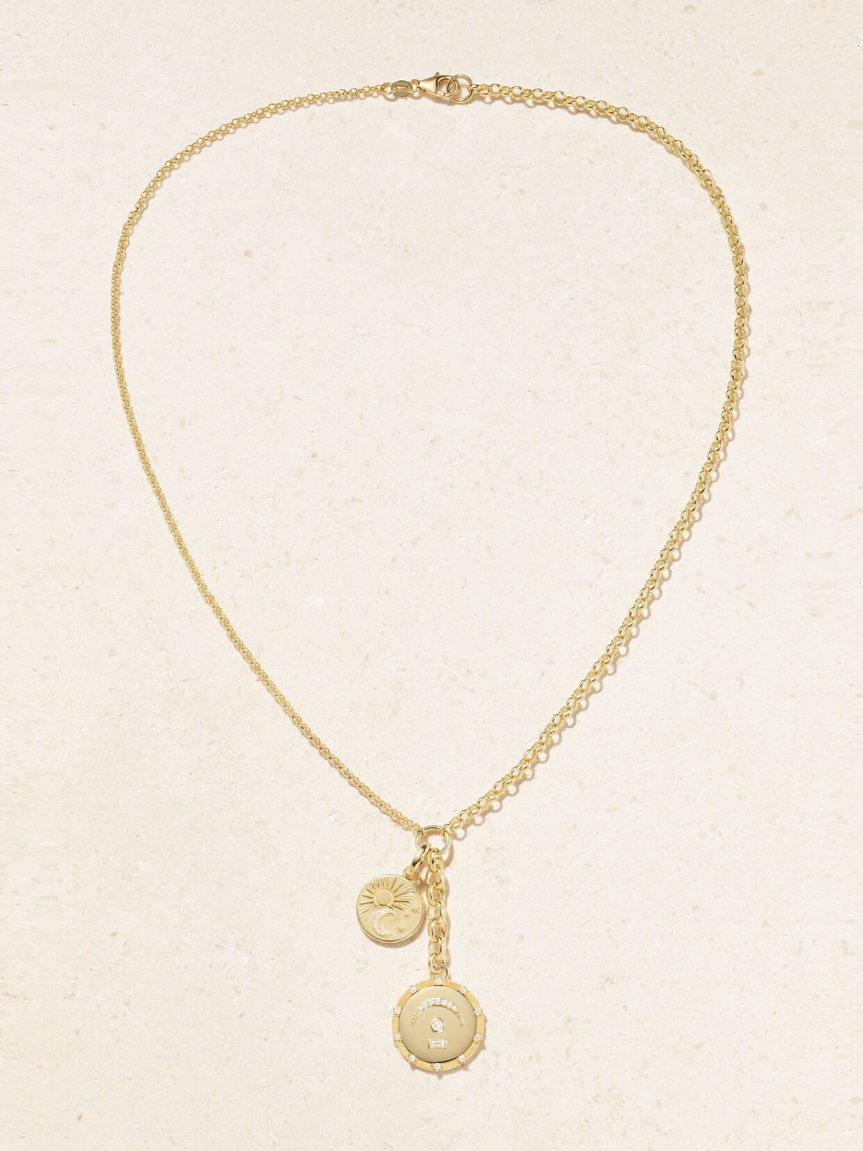 Foundrae Pause + Balance Medium Mixed Belcher Story 18-karat Gold Diamond Necklace