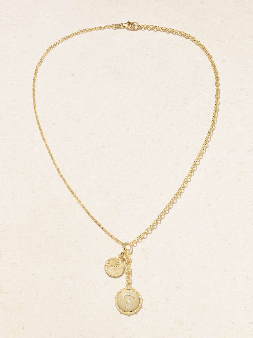 Foundrae Pause + Balance Medium Mixed Belcher Story 18-karat Gold Diamond Necklace