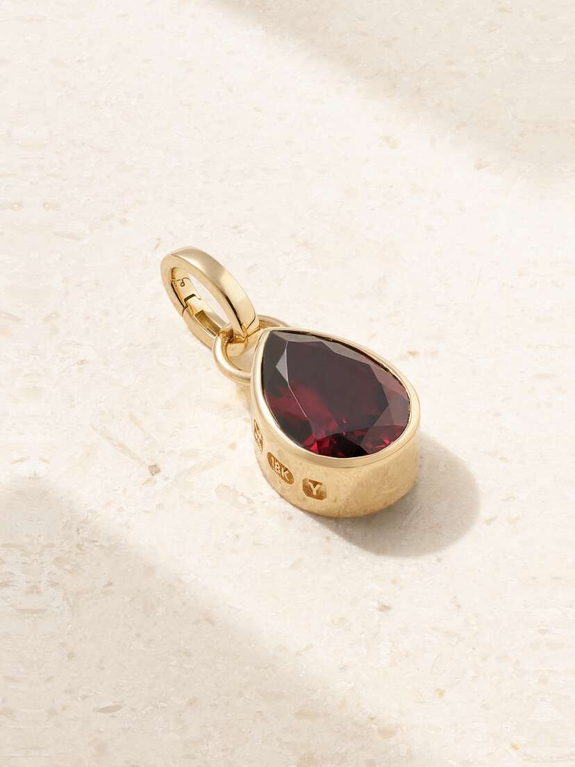 Foundrae Forever & Always A Pair 18-karat Gold Garnet Pendant