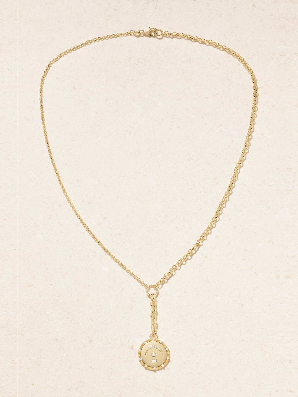 Foundrae Pause Medium Mixed Belcher Extension 18-karat Gold Diamond Necklace