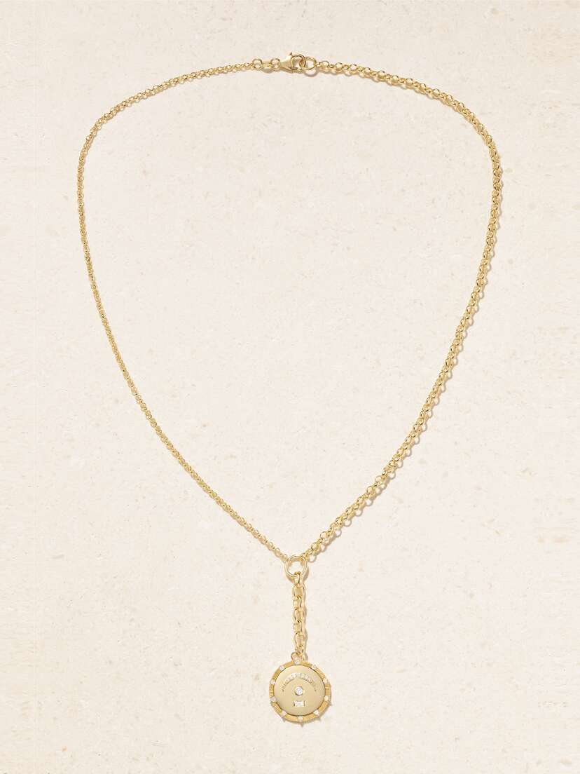 Foundrae Pause Medium Mixed Belcher Extension 18-karat Gold Diamond Necklace