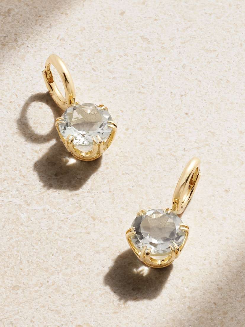 Ileana Makri Mini Crown 18-karat Gold Amethyst Earrings