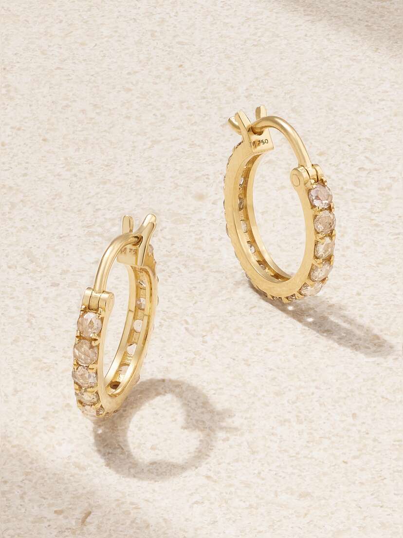 Ileana Makri 18-karat Gold Diamond Hoop Earrings
