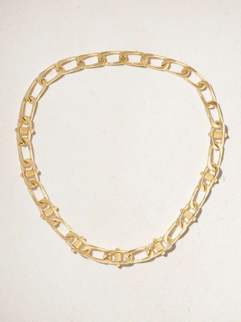 Foundrae Pierced Curb 18-karat Gold Necklace