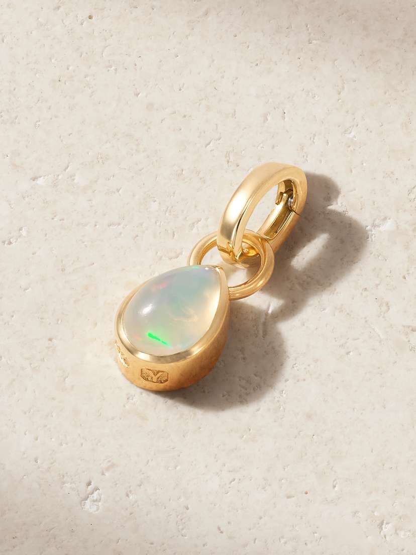 Foundrae Forever & Always A Pair 18-karat Gold Opal Pendant