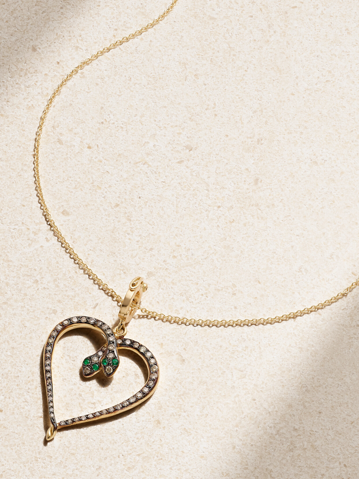 Ileana Makri Miracle Love 18-karat Gold, Diamond And Emerald Necklace