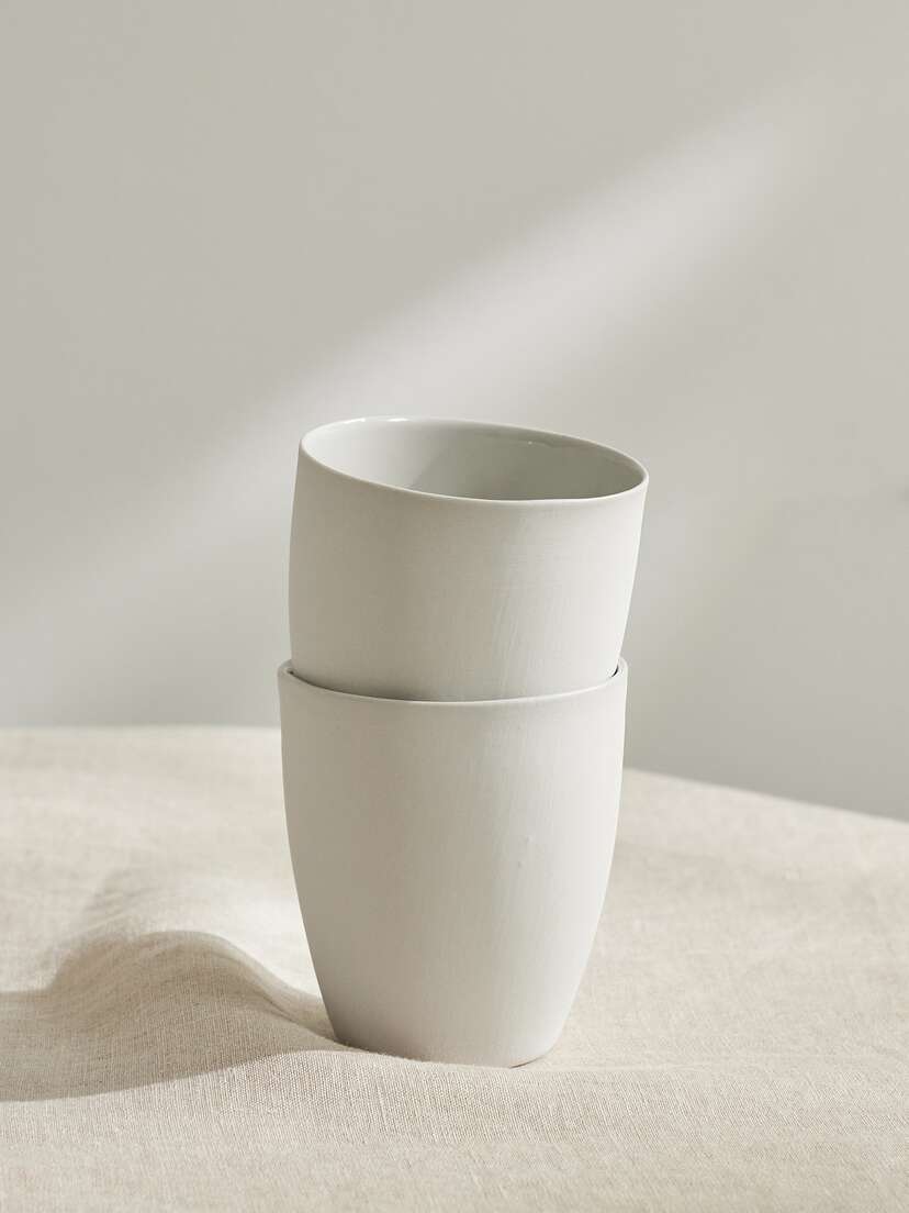 Mud Australia + Net Sustain Set Of Two Porcelain Latte Cups