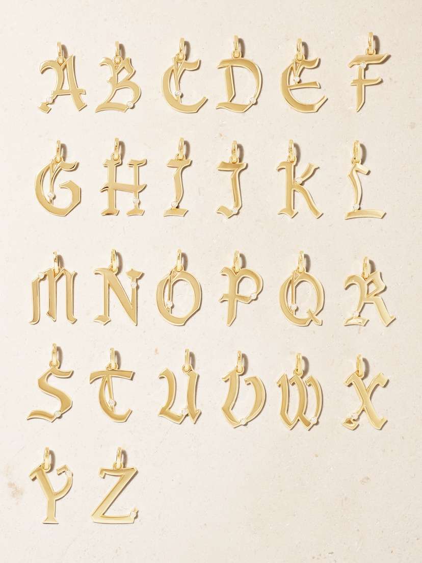 Foundrae Initials 18-karat Gold Diamond Pendant
