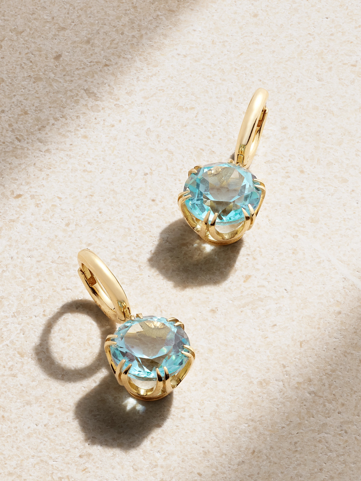 Ileana Makri Mini Crown 18-karat Gold Topaz Earrings