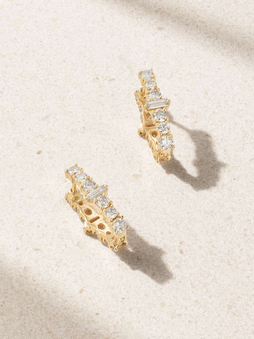 Ileana Makri Rivulet 18-karat Gold Diamond Hoop Earrings