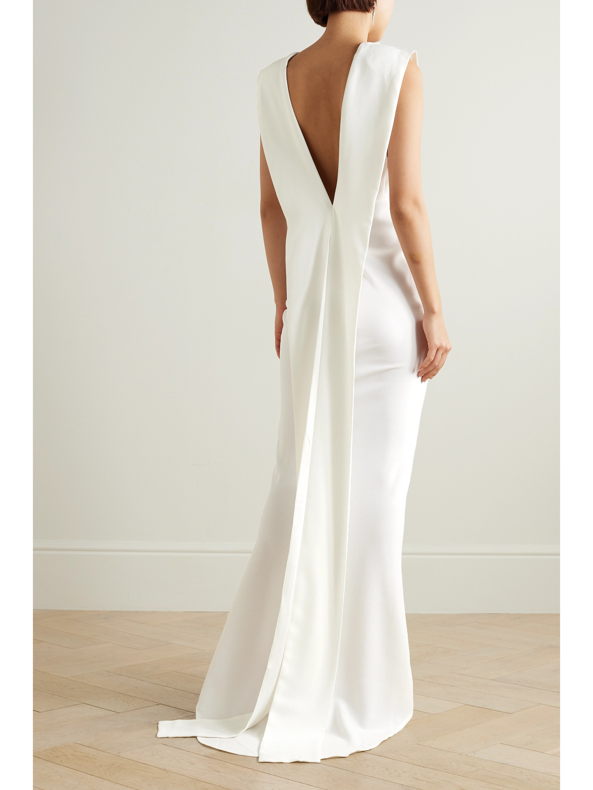 16Arlington Sina cape-effect crepe gown thumbnail