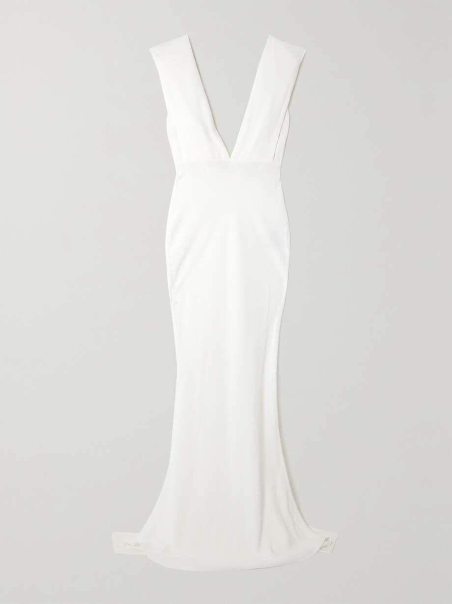 sina cape-effect crepe gown