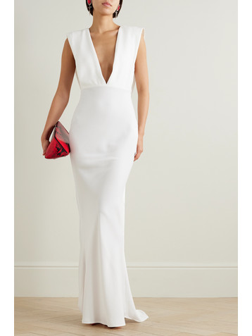 16Arlington Sina cape-effect crepe gown