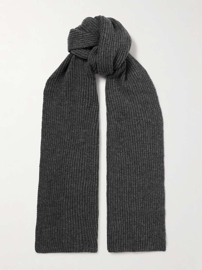 Johnstons of Elgin Ribbed Cashmere Scarf