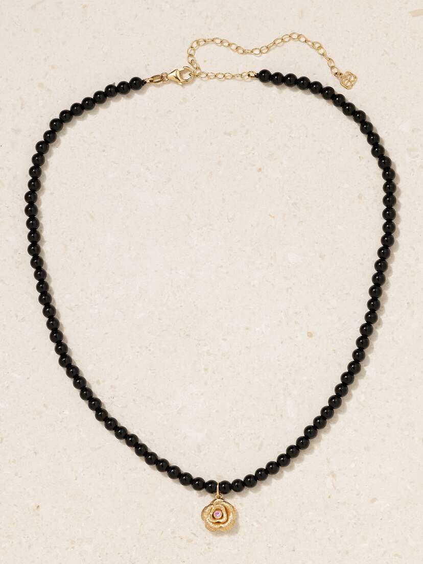 Sydney Evan 18-karat , Onyx And Sapphire Necklace