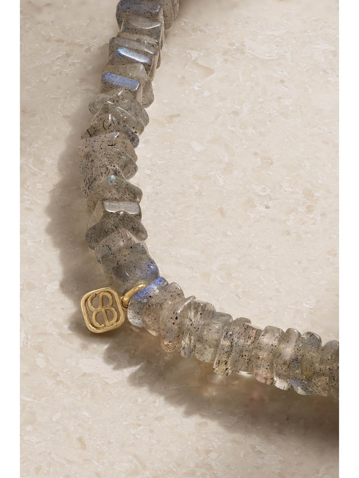 Sydney Evan 14-karat Gold, Labradorite And Diamond Bracelet In Gold