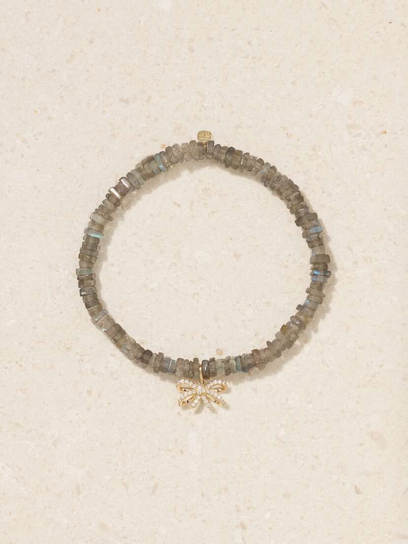 Sydney Evan 14-karat Gold, Labradorite And Diamond Bracelet