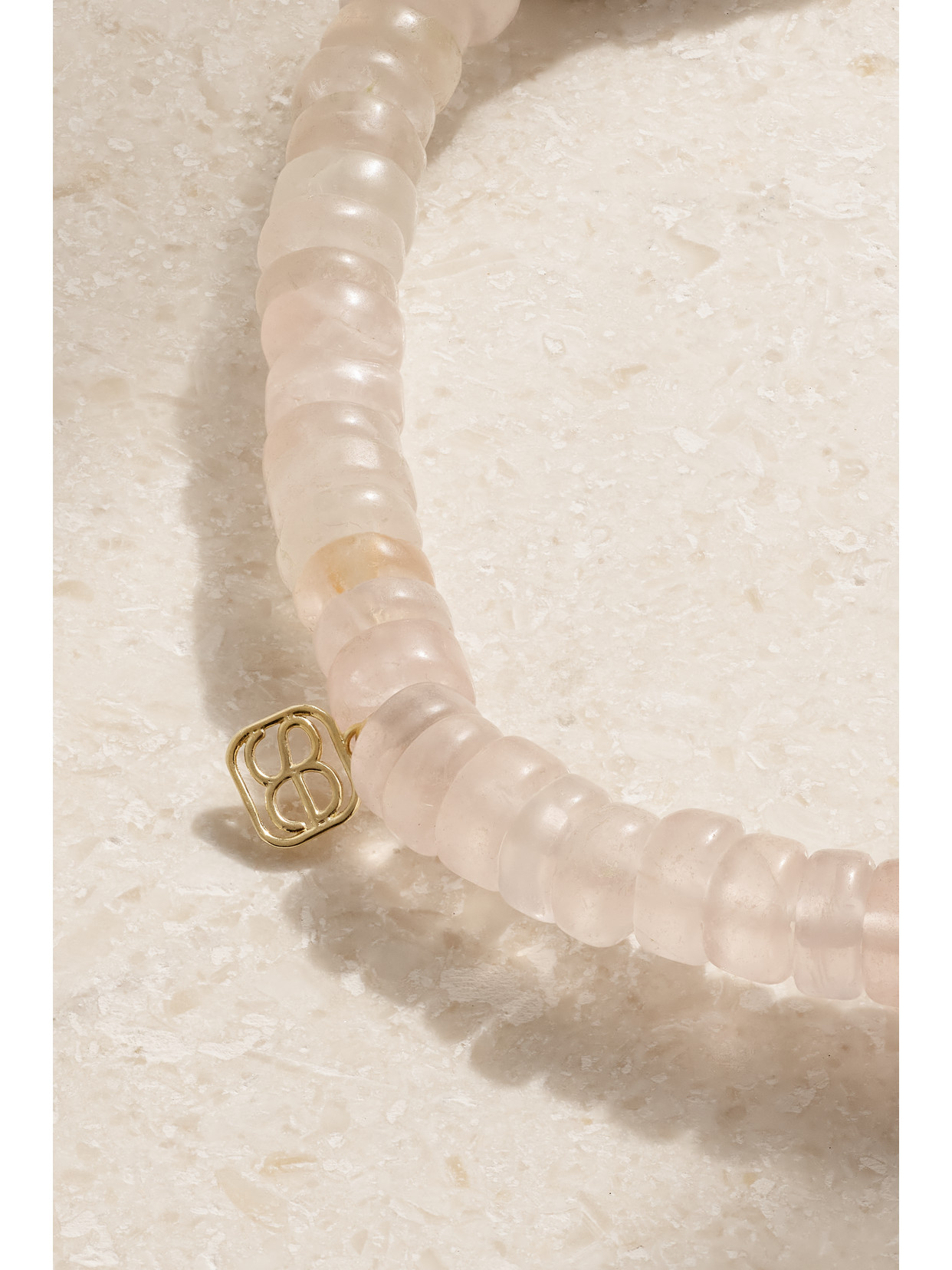 Sydney Evan Sunburst 14-karat Gold, Rose Quartz And Sapphire Bracelet In Gold
