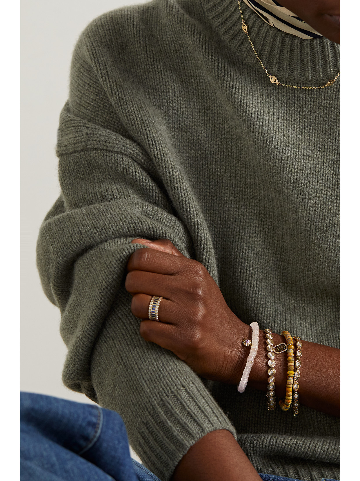 Sydney Evan Sunburst 14-karat Gold, Rose Quartz And Sapphire Bracelet In Gold