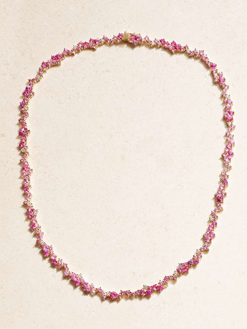 Sydney Evan Cocktail 14-karat Gold, Sapphire And Diamond Necklace