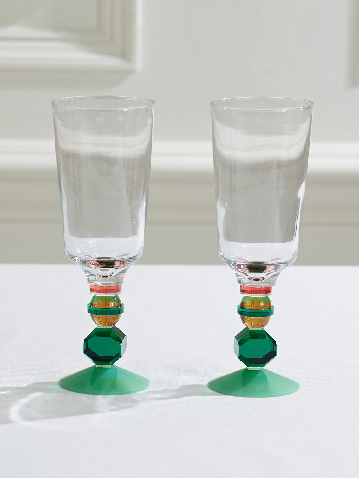 Reflections Copenhagen Mayfair Set Of Two Crystal Glasses In Green