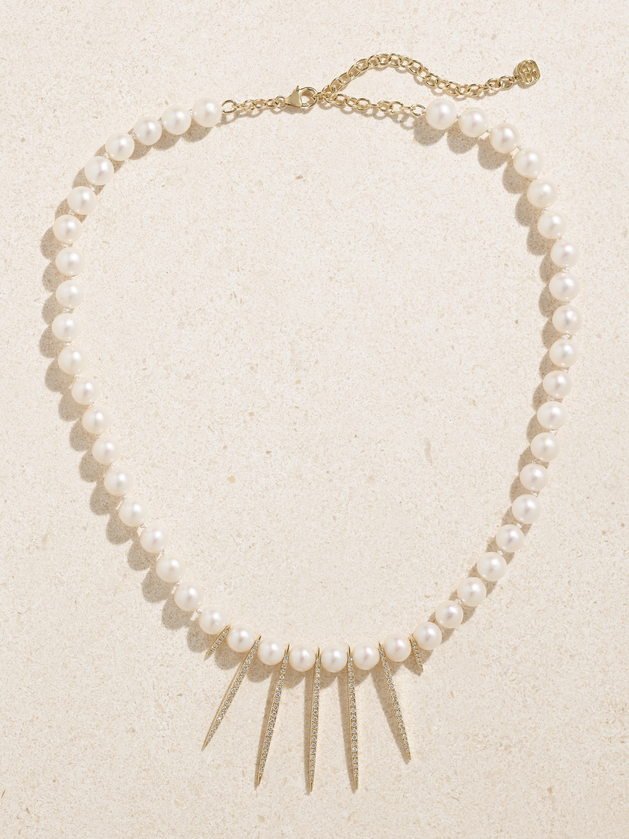 Sydney Evan 14-karat Gold, Pearl And Diamond Necklace