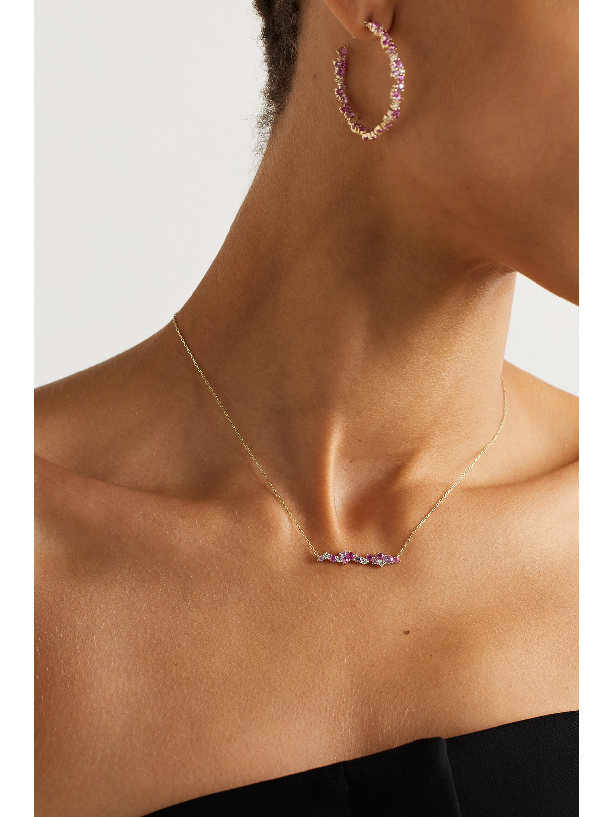 Sydney Evan Cocktail Bar 14-karat Gold, Sapphire And Diamond Necklace In Gold