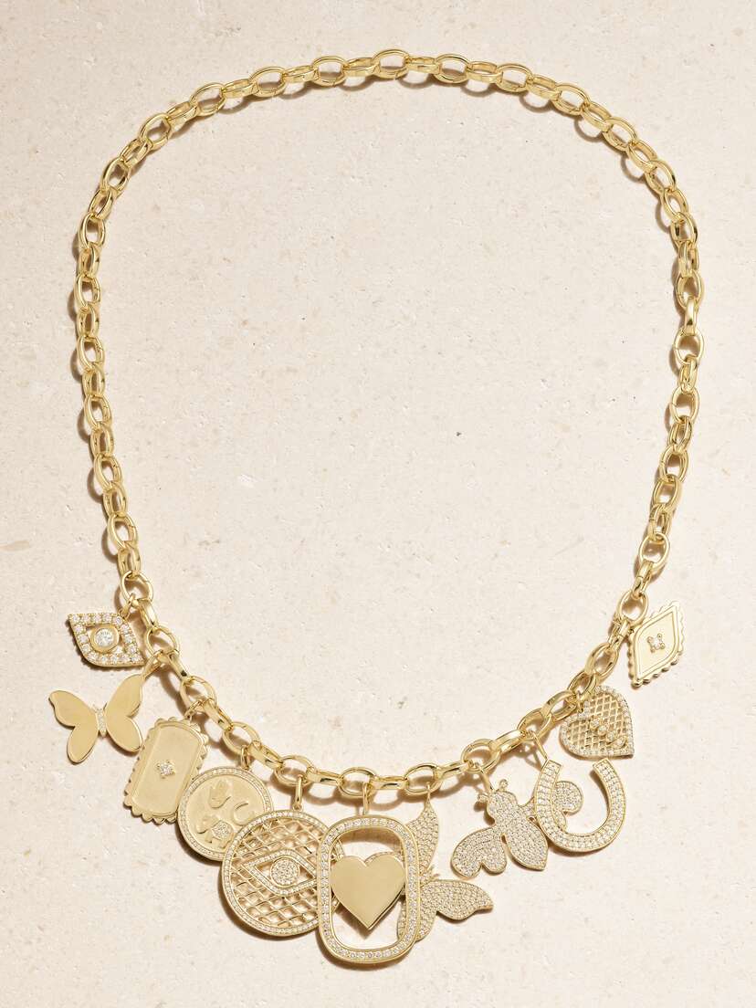 Sydney Evan Icon 14-karat Gold Diamond Necklace