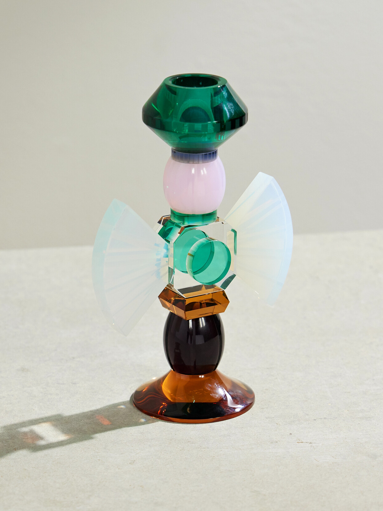 Reflections Copenhagen - Carmina Crystal Candle Holder - Green