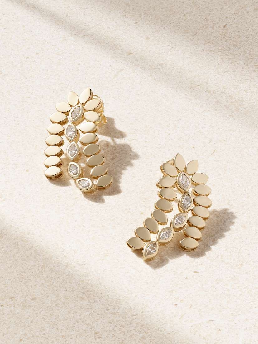 Sydney Evan 14-karat Gold Diamond Earrings