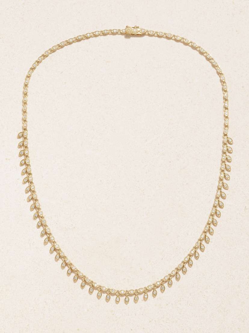 Sydney Evan Fringe 14-karat Gold Diamond Necklace