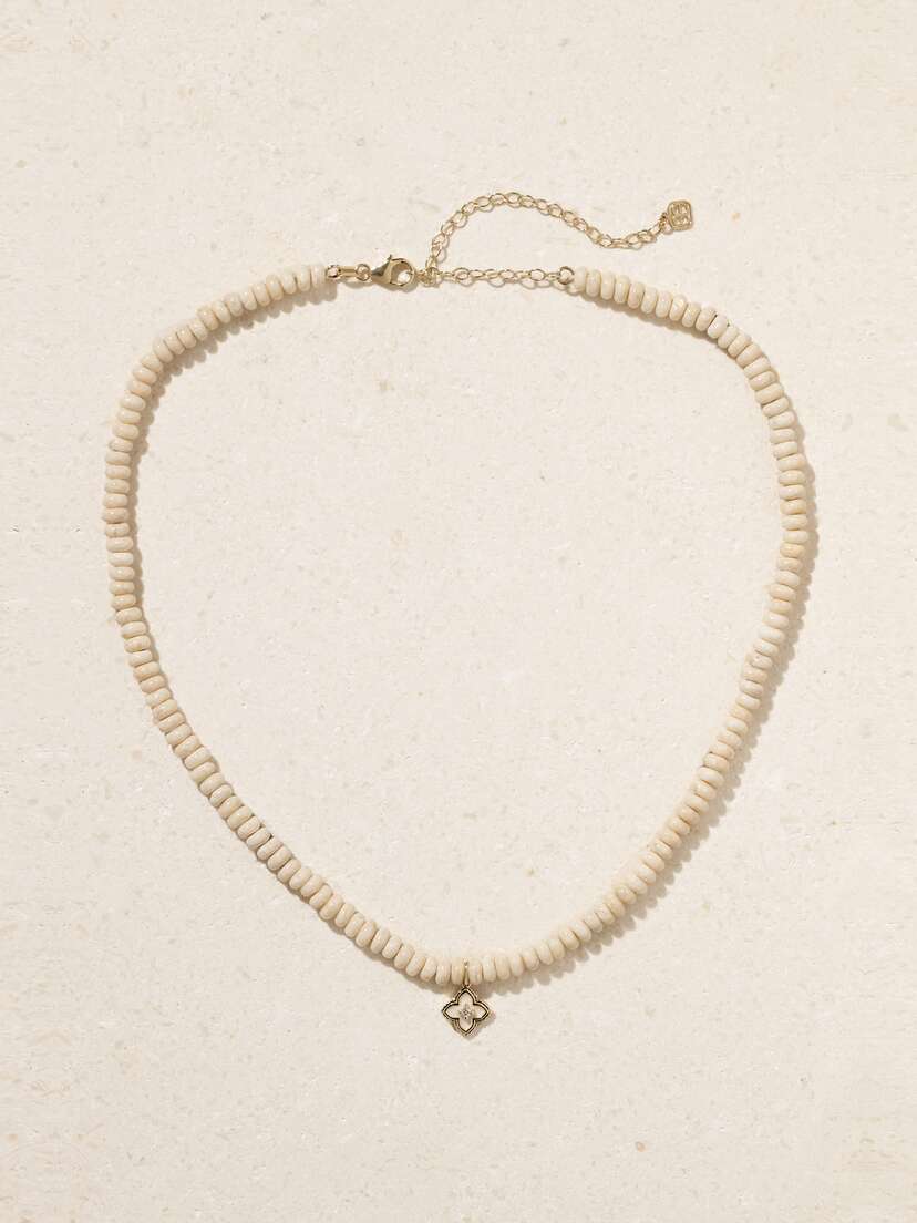 Sydney Evan Moroccan Flower 14-karat  And Enamel Multi-stone Necklace - One size