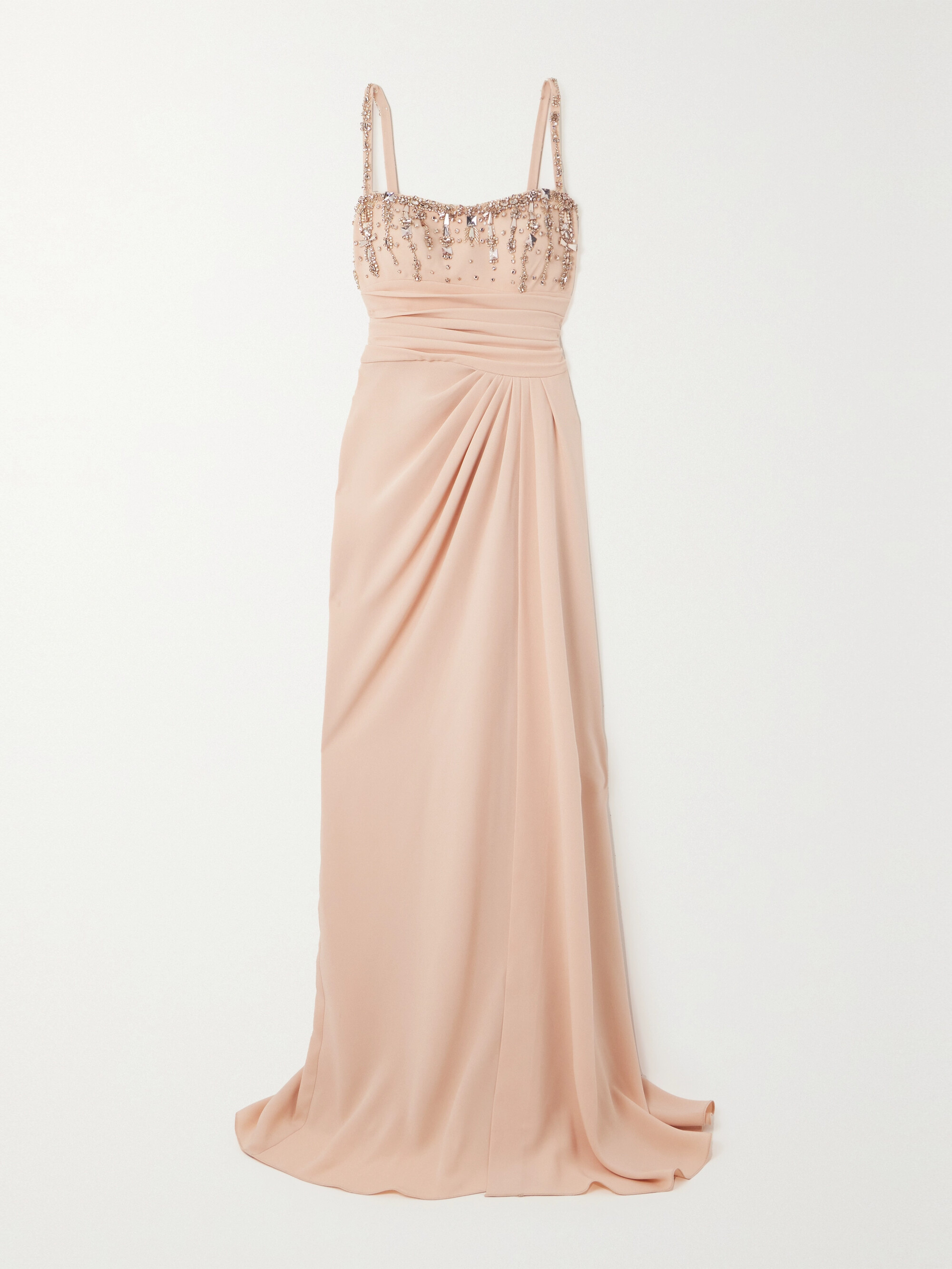 Zuhair Murad Crystal-embellished draped cady gown thumbnail