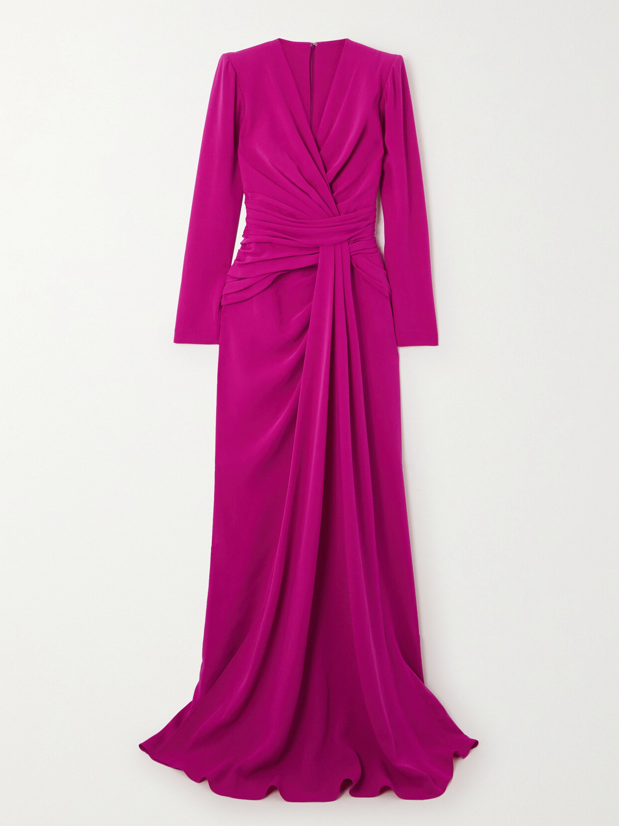 Zuhair Murad Gathered Cady Gown In Pink