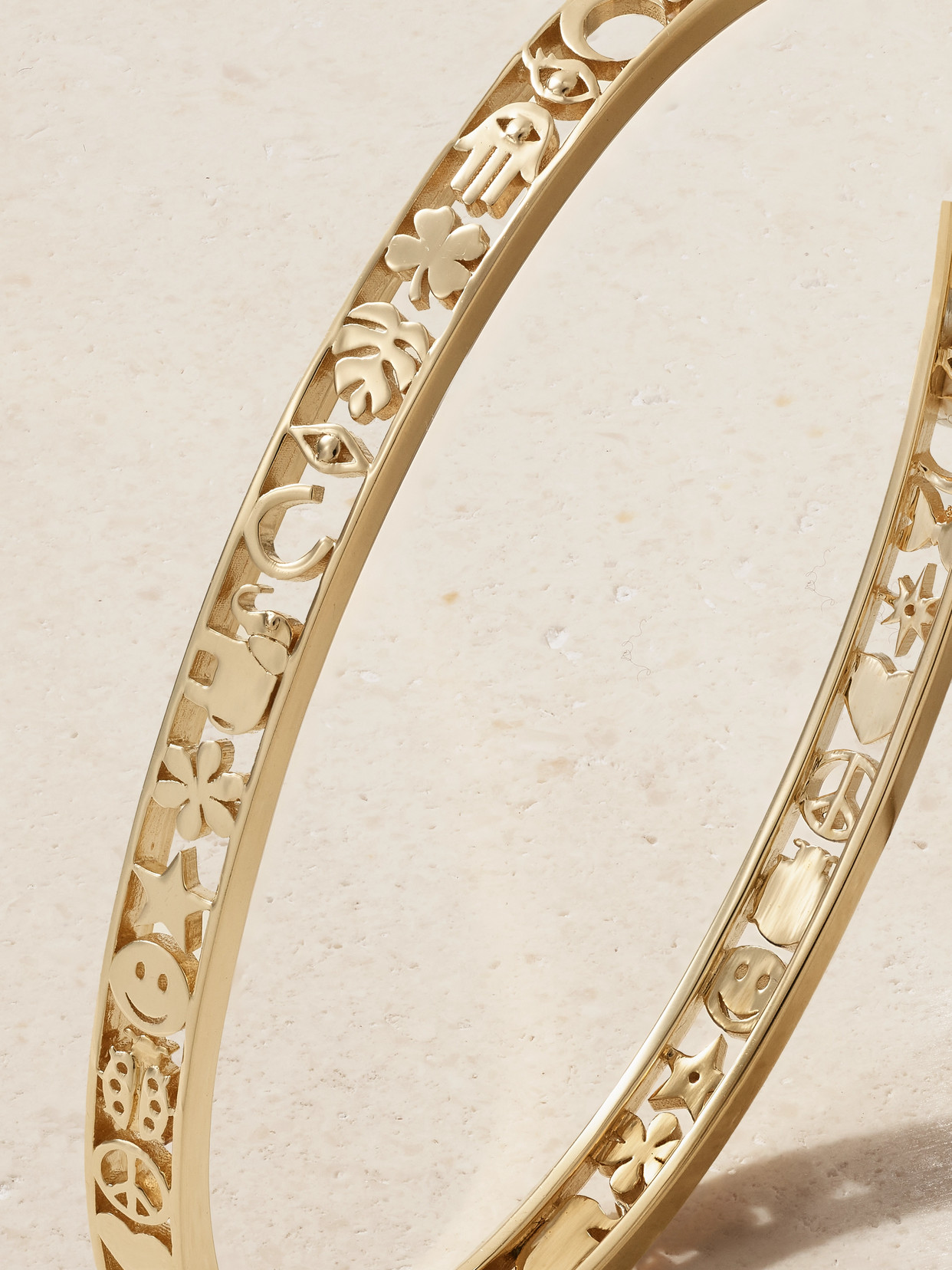 Sydney Evan Open Icon 14-karat Gold Bracelet In Gold