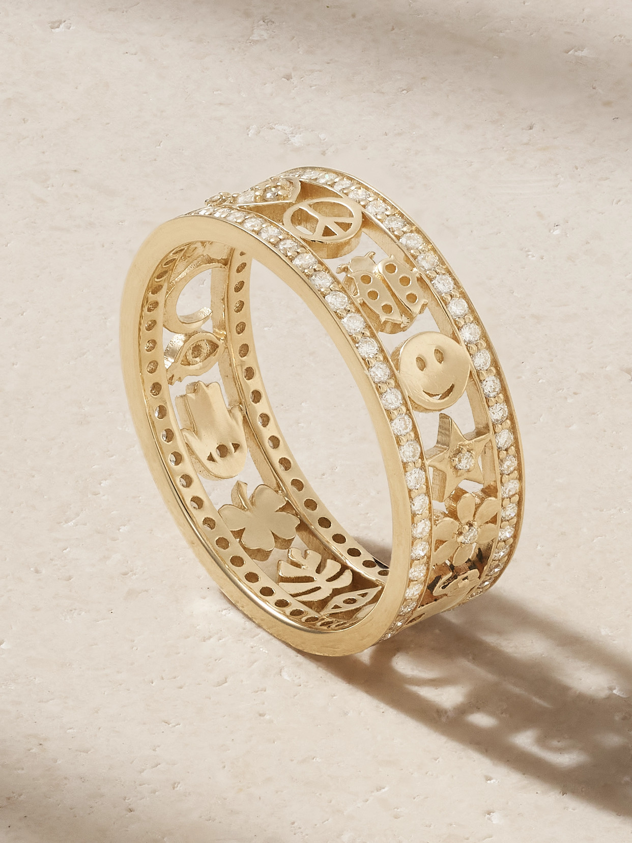 Sydney Evan Open Icon 14-karat Gold Diamond Ring