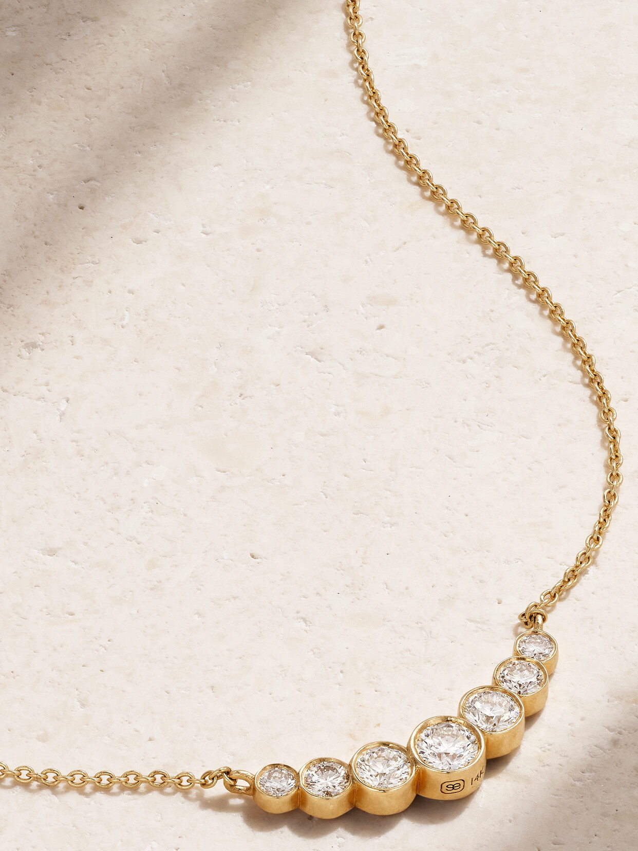 Sydney Evan 14-karat Gold Diamond Necklace