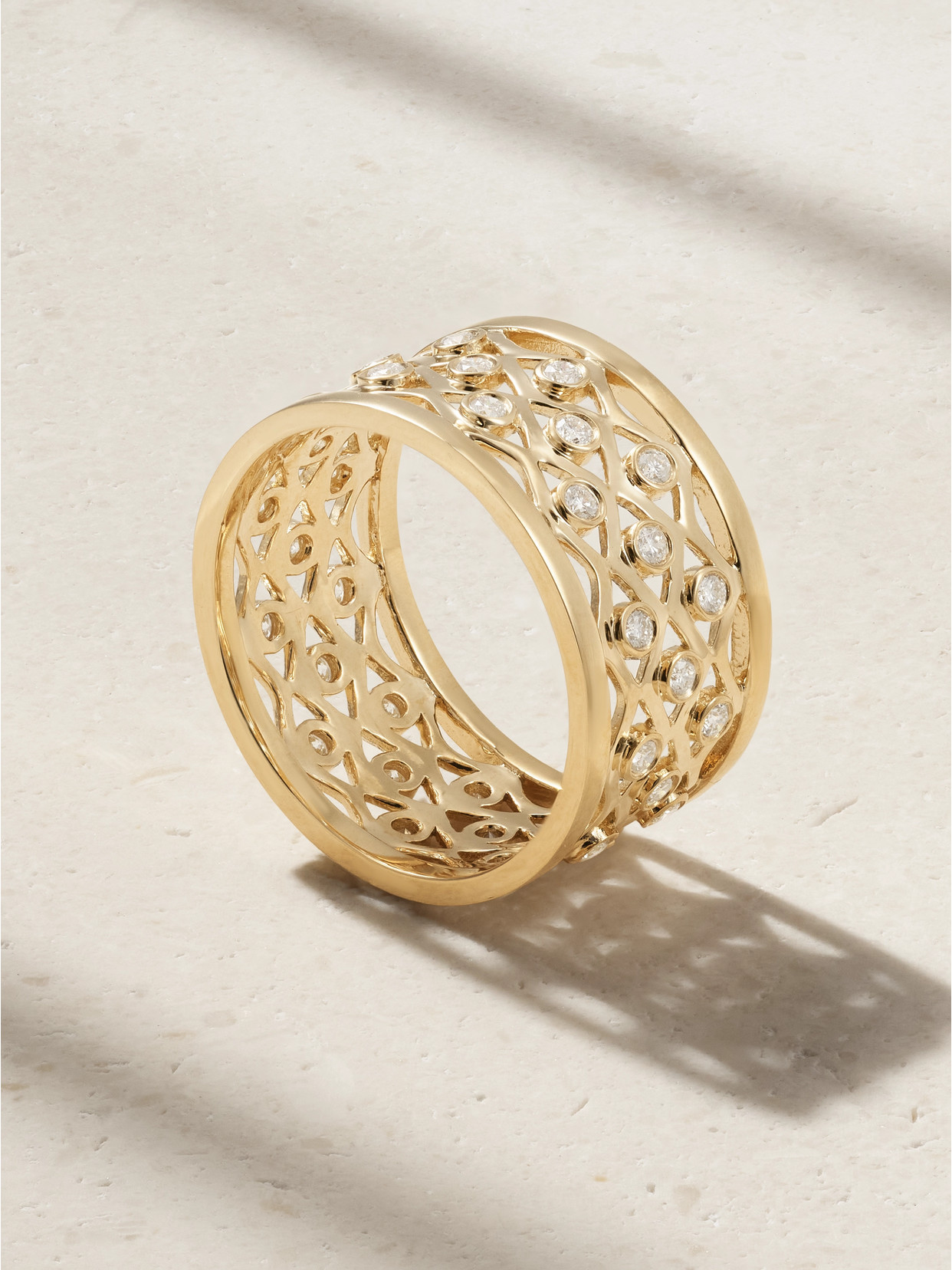 Sydney Evan - Fishnet 14-karat Gold Diamond Eternity Ring - 7